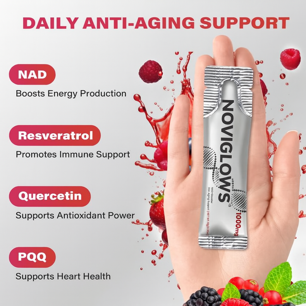 NOVIGLOWS 1000mg NAD+ Berry Flavor Drink Mix